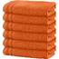 Erwin Müller Duschtuch 6er-Pack Heidelberg 100% Baumwolle orange Größe 70x140 cm - saugstark, gut trocknend, kompakt, leichte Qualität - ideal für Sport, Strand, Reisen