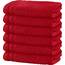 Erwin Müller Badetuch 6er-Pack Heidelberg 100% Baumwolle rot Größe 100x150 cm - saugstark, gut trocknend, kompakt, leichte Qualität - ideal für Sport, Strand, Reisen