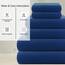 Casa Copenhagen, 6teiliges Designer Handtuch Geschenkset aus 100% ägyptischer Baumwolle –Marineblau, 600 g/m² (2Badetücher, 2Handtücher, 2Waschhandschuhe) Geschenkbox für Damen & Herren