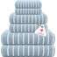 Casa Copenhagen, 6teiliges Designer Handtuch Geschenkset aus 100% ägyptischer Baumwolle Staubblau, 600 g/m² (2Badetücher, 2Handtücher, 2Waschhandschuhe) Geschenkbox für Damen & Herren