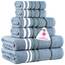 Casa Copenhagen Exotic 6-teiliges Handtuchset – Blaugrau, 525 g/m², 2 Badetücher, 2 Handtücher, 2 Waschlappen aus weicher ägyptischer Baumwolle für Badezimmer, Küche und Dusche
