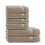 Müskaan Premium Handtuchset 6-TLG – 4 Handtücher & 2 Duschtücher aus 100% Baumwolle – Weich & saugfähig Frottee mit Aufhänger – Beige