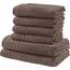REDBEST Handtuchset, Frottierset New York 6-TLG. Taupe - leichte, weiche Qualität, saugstark, sehr strapazierfähig, 100% Baumwolle