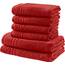 REDBEST Handtuchset, Frottierset New York 6-TLG. rot - leichte, weiche Qualität, saugstark, sehr strapazierfähig, 100% Baumwolle
