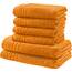 REDBEST Handtuchset, Frottierset New York 6-TLG. orange - leichte, weiche Qualität, saugstark, sehr strapazierfähig, 100% Baumwolle