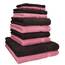 Betz 10-TLG. Handtuch-Set Premium 100% Baumwolle 2 Duschtücher 4 Handtücher 2 Gästetücher 2 Waschhandschuhe Farbe Altrosa & Dunkelbraun