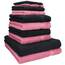 Betz 10-TLG. Handtuch-Set Premium 100% Baumwolle 2 Duschtücher 4 Handtücher 2 Gästetücher 2 Waschhandschuhe Farbe Altrosa & Schwarz