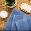 Superior Handtuch-Set aus massiver ägyptischer Baumwolle, Handtuch 50,8 x 76,2 cm, Badetuch 76,2 x 139,7 cm, Waschlappen 33 x 33 cm, Jeansblau, 3-teilig