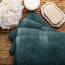 Superior Handtücher aus ägyptischer Baumwolle, 4er-Set, ultraweiche Handtücher, Dickes Plüsch, saugfähig, schwer, Gästebad, Hotel, Spa, Badezimmer, Duschbasics, Blaugrün