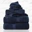 Superior Solides Handtuch-Set aus ägyptischer Baumwolle, Waschlappen 33 x 33 cm, Handtücher 50,8 x 76,2 cm, Badetücher 76,2 x 139,7 cm, Marineblau, 6-teilig