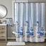 SKL Home Handtuch Duschvorhang-und Haken-Geschenk-Set, Baumwolle, blau, 2