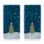 SKL Home Handtuch-Set für Weihnachten/Winter, Schlichtes Baum, 2-teiliges Set für Bad/Küche und Geschenk, Blaugrün