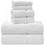 Chakir Turkish Linens Premium Türkische Handtücher für Badezimmer, 100% Baumwolle, 2 Badetücher, 2 Handtücher, 2 Waschlappen (6-teiliges Handtuch-Set, weiß)