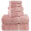Chakir Turkish Linens 100% Baumwolle Premium Türkische Handtücher für Badezimmer | 2 Badetücher - 2 Handtücher, 2 Waschlappen (6-teiliges Handtuch-Set, Rosa)