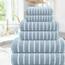 Casa Copenhagen Ecstatic 6-teiliges Handtuchset – Staubblau, 600 g/m², 2 Badetücher, 2 Handtücher, 2 Waschlappen, weiche ägyptische Baumwolle, für Badezimmer, Küche und Dusche