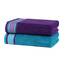 Casa Copenhagen He & She 4 teiliges Badetücher Set - Violett–Indigo–Blaugrün, 550 g/m², 4 teiliges Badetücher, Baumwolle Handtüchern Rau und zäh Einsatz, Geschenkset für Badezimmer