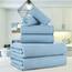 Casa Copenhagen, 6teiliges Designer Handtuch Geschenkset aus 100% ägyptischer Baumwolle -Rostblau, 600 g/m² (2Badetücher, 2Handtücher, 2Waschhandschuhe) Geschenkbox für Damen & Herren