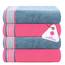 Casa Copenhagen He & She 4 teiliges Badetücher Set - Staubblau–Rosa, 550 g/m², 4 teiliges Badetücher, Baumwolle Handtüchern Rau und zäh Einsatz, Geschenkset für Badezimmer