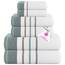 Casa Copenhagen, 6teiliges Designer Handtuch Geschenkset aus 100% ägyptischer Baumwolle – Graues Meergras, 600 g/m² (2Badetücher, 2Handtücher, 2Waschhandschuhe) Geschenkbox für Damen & Herren