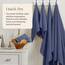 Springtree Home Badetuch-Set aus 100% Baumwolle, 4-teilig, blaue Handtücher, geometrisches strukturiertes Design, saugfähig & schnelltrocknend, 4 Badetücher, Oeko-TEX Standard 100 Baumwolle