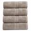 Springtree Home Badetuch 4er Set aus 100% Baumwolle | Badetücher braun | geometrisches strukturiertes Design | saugfähig & schnelltrocknend | 4 Badetücher | Oeko-TEX Standard 100 Baumwolle |