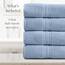 Springtree Home Badetuch-Set aus 100% Baumwolle, 4-teilig, blaue Handtücher, geometrisches strukturiertes Design, saugfähig & schnelltrocknend, 4 Badetücher, Oeko-TEX Standard 100 Baumwolle