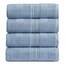 Springtree Home Badetuch-Set aus 100% Baumwolle, 4-teilig, blaue Handtücher, geometrisches strukturiertes Design, saugfähig & schnelltrocknend, 4 Badetücher, Oeko-TEX Standard 100 Baumwolle