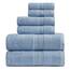Springtree Home Badetuch-Set aus 100 % Baumwolle, 6-teiliges Set, blaue Handtücher, geometrisches strukturiertes Design, saugfähig und schnelltrocknend, Oeko-TEX Standard 100 Baumwolle