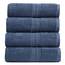 Springtree Home Badetuch-Set aus 100% Baumwolle, 4-teilig, blaue Handtücher, geometrisches strukturiertes Design, saugfähig & schnelltrocknend, 4 Badetücher, Oeko-TEX Standard 100 Baumwolle