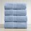Springtree Home Badetuch-Set aus 100% Baumwolle, 4-teilig, blaue Handtücher, geometrisches strukturiertes Design, saugfähig & schnelltrocknend, 4 Badetücher, Oeko-TEX Standard 100 Baumwolle