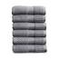 NY Loft Handtuch aus 100 % Baumwolle, superweich und saugfähig, schnell trocknend, strukturierte und strapazierfähige Baumwolle, Trinity-Kollektion, 6 Stück Handtücher, 40,6 x 71,1 cm, Grau (Charcoal