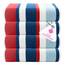 Casa Copenhagen Bora Bora Handtücher 4-Stück Geschenkset aus – Rot, 75x150 cm extragroße Pooltüchern 100% Baumwolle (perfekte Sommer Geschenkset für Damen & Herren)