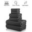 Casa Copenhagen, 6teiliges Designer Handtuch Geschenkset aus 100% ägyptischer Baumwolle –Kieferngrau, 600 g/m² (2Badetücher, 2Handtücher, 2Waschhandschuhe) Geschenkbox für Damen & Herren