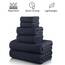 Casa Copenhagen, 6teiliges Designer Handtuch Geschenkset aus 100% ägyptischer Baumwolle- Marineblau, 600 g/m² (2Badetücher, 2Handtücher, 2Waschhandschuhe) Geschenkbox für Damen & Herren