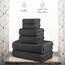 Casa Copenhagen, 6teiliges Designer Handtuch Geschenkset aus 100% ägyptischer Baumwolle –Kieferngrau, 600 g/m² (2Badetücher, 2Handtücher, 2Waschhandschuhe) Geschenkbox für Damen & Herren