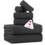 Casa Copenhagen, 6teiliges Designer Handtuch Geschenkset aus 100% ägyptischer Baumwolle –Kieferngrau, 600 g/m² (2Badetücher, 2Handtücher, 2Waschhandschuhe) Geschenkbox für Damen & Herren