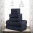 Casa Copenhagen, 6teiliges Designer Handtuch Geschenkset aus 100% ägyptischer Baumwolle- Marineblau, 600 g/m² (2Badetücher, 2Handtücher, 2Waschhandschuhe) Geschenkbox für Damen & Herren