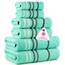 Casa Copenhagen, 6teiliges Designer Handtuch Geschenkset aus 100% ägyptischer Baumwolle –Aquablau, 550 g/m² (2Badetücher, 2Handtücher, 2Waschhandschuhe) Geschenkbox für Damen & Herren