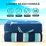 Casa Copenhagen Miami Strandtüchern, 2-Stück Geschenkset aus – Seestern Marineblau + Türkis gestreift, 75x150 cm extragroße Pooltüchern 100% Baumwolle (perfekte Sommer Geschenkset für Damen & Herren)