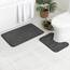 MIULEE Geometrische Badematte Memoryschaum Badezimmerteppich Badteppich Memory Foam Duschvorleger Teppich Badvorleger Fussmatte rutschfeste Matte für Badezimmer Wohnzimmer 50x40 cm Grau