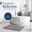 Beautissu Badvorleger rutschfest Waschbar 80x50 cm – Duschvorleger Hochflor Badematte rutschfest Shaggy – Flauschig Badvorleger Badezimmerteppich – Badezimmer Badematte Grau BeauMare FL