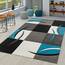 TT Home Wohnzimmer Teppich Moderner Kurzflor 3D Optik Geometrisches Wellen Design, Farbe:Türkis 2, Größe:80x150 cm