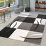 TT Home Wohnzimmer Teppich Moderner Kurzflor 3D Optik Geometrisches Wellen Design, Farbe: Schwarz-Weiß, Größe:160x230 cm