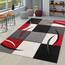 TT Home Wohnzimmer Teppich Moderner Kurzflor 3D Optik Geometrisches Wellen Design, Farbe: Rot 2, Größe:160x230 cm