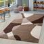 TT Home Wohnzimmer Teppich Moderner Kurzflor 3D Optik Geometrisches Wellen Design, Farbe:Braun 4, Größe:200x290 cm