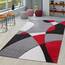 TT Home Wohnzimmer Teppich Moderner Kurzflor 3D Optik Geometrisches Wellen Design, Farbe: Rot 3, Größe:60x110 cm