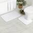 MIULEE Geometrische Badematte Memoryschaum Badezimmerteppich Badteppich Memory Foam Duschvorleger Teppich Badvorleger Fussmatte rutschfeste Matte für Badezimmer Wohnzimmer 50x40 cm Weiß