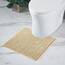 Decomira Badematte rutschfest WC Vorleger mit Ausschnitt | Als Badteppich Set kombinierbar | Badezimmer-Teppich Bad-Vorleger waschbar aus Chenille | Für freistehende Toiletten | Beige - 45x45 cm
