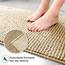Decomira Badematte rutschfest | Als Badteppich Set kombinierbar | Badezimmer-Teppich Bad-Vorleger waschbar aus Chenille | Duschvorleger für Dusche, Badewannen, WC Vorleger | Beige - 45x45 cm