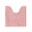 Decomira Badematte rutschfest WC Vorleger mit Ausschnitt | Als Badteppich Set kombinierbar | Badezimmer-Teppich Bad-Vorleger waschbar aus Chenille | Für freistehende Toiletten | Rosa - 45x45 cm